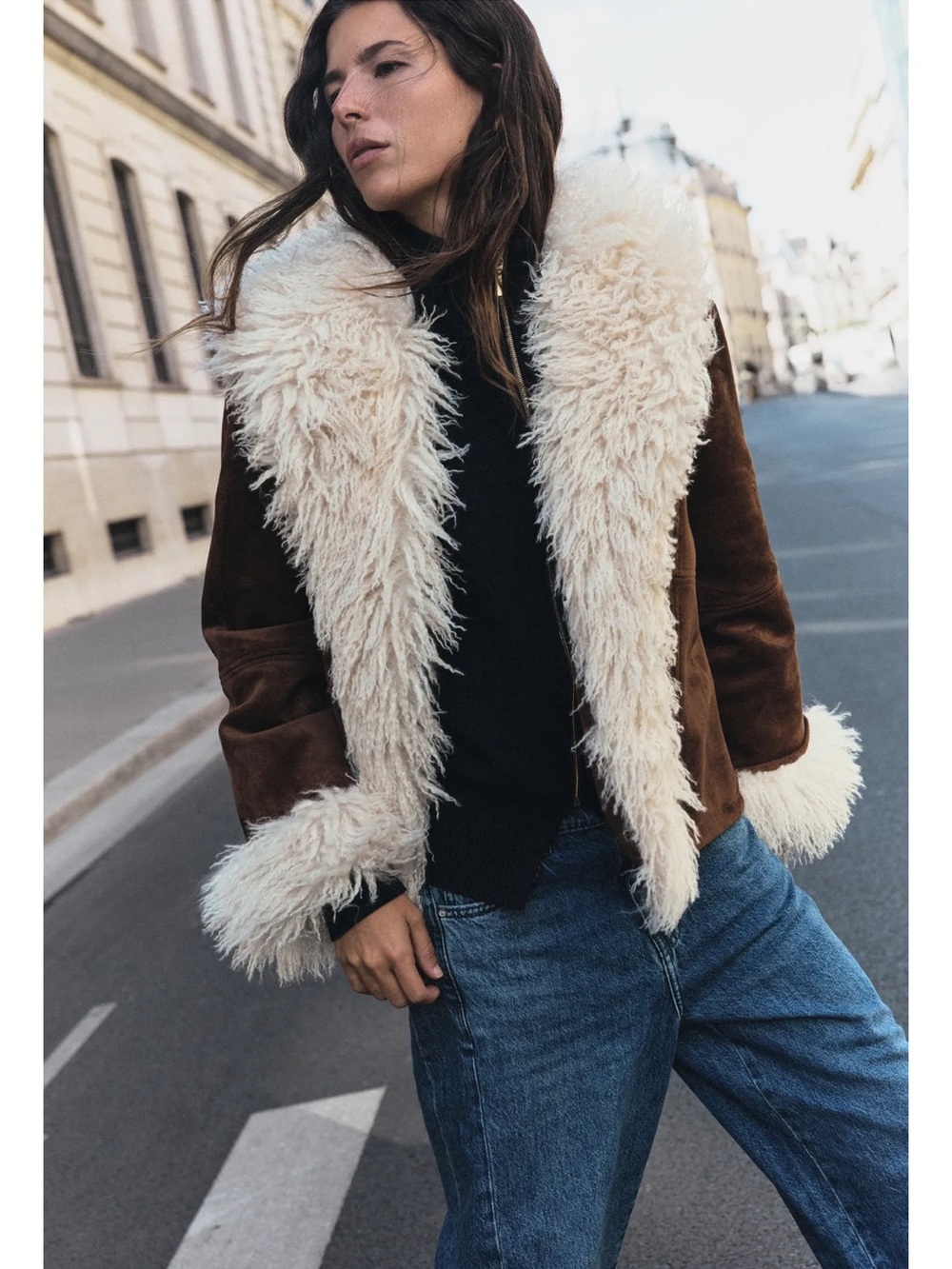 Zara DOUBLE-FACED FAUX FUR JACKET - Picture 3 of 7